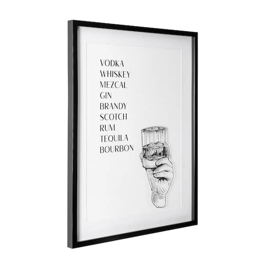 American Art Decor Drinks List Printed Glass Framed Wall Decor